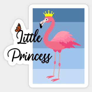 Little Princess Pink Flamingo Design Sticker